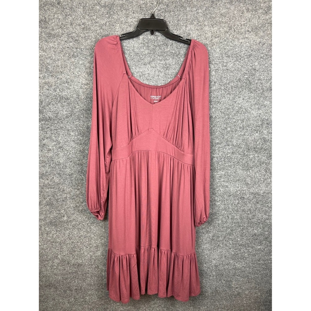 Torrid Super Soft Jersey Dress Women 2 Rose Pink Empire Waist Tiered